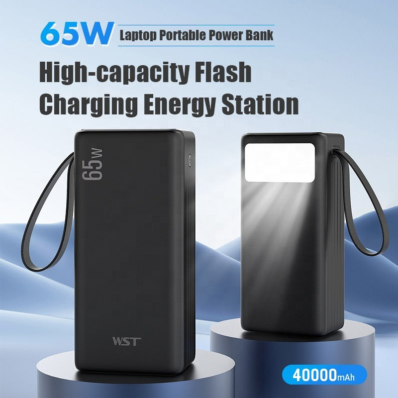 WST 40000mAh Portable Power Bank Station 110V/220V, 65W PD Type C Charger WST 40000mAh Portable Power Bank Station 110V/220V, 65W PD Type C Charger